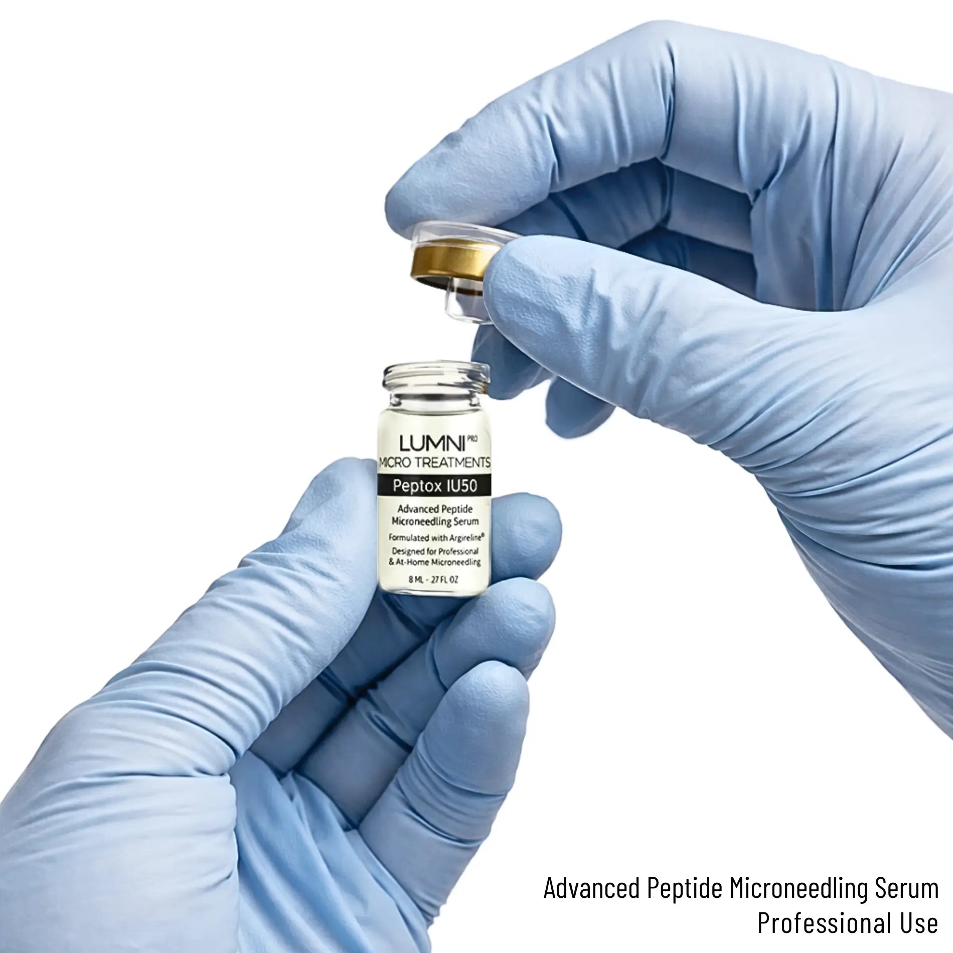 Advanced peptide microneedling serum Peptox IU50 designed for professional use to support anti-aging and soften expression lines