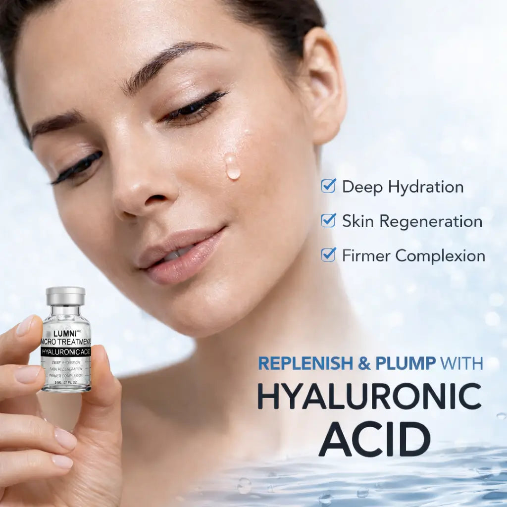 microneeding serum in sterile vial with hyaluronic acid to help with glide and plump skin