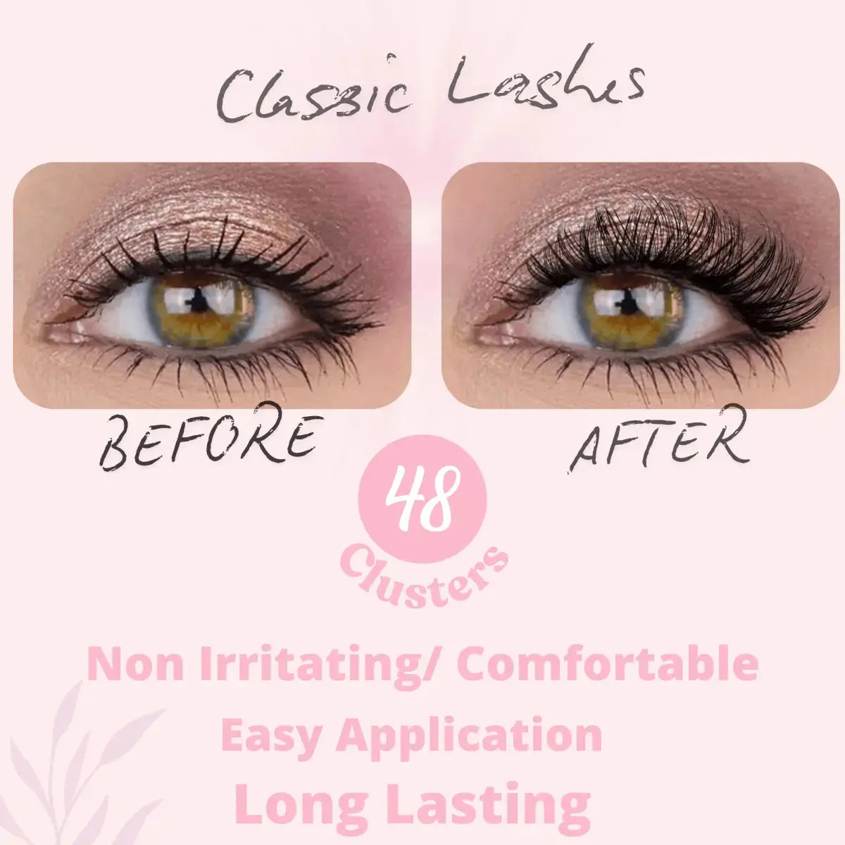 Before and After EZ Lashes Eyelashes