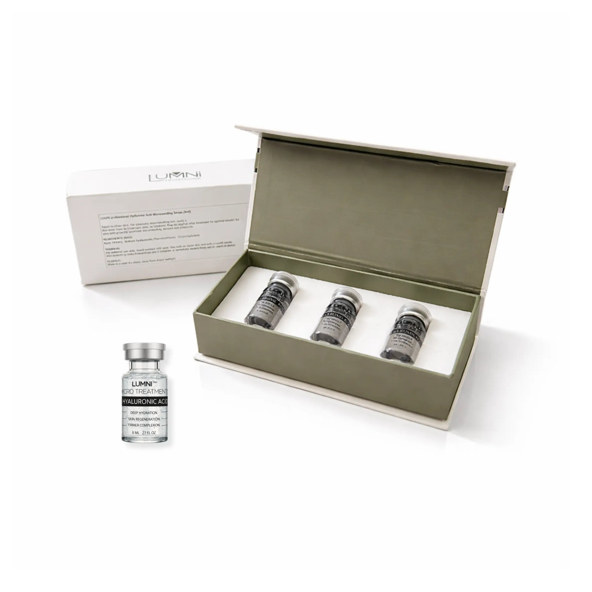 hyaluronic acid packed in sterile vials for use with microneedling