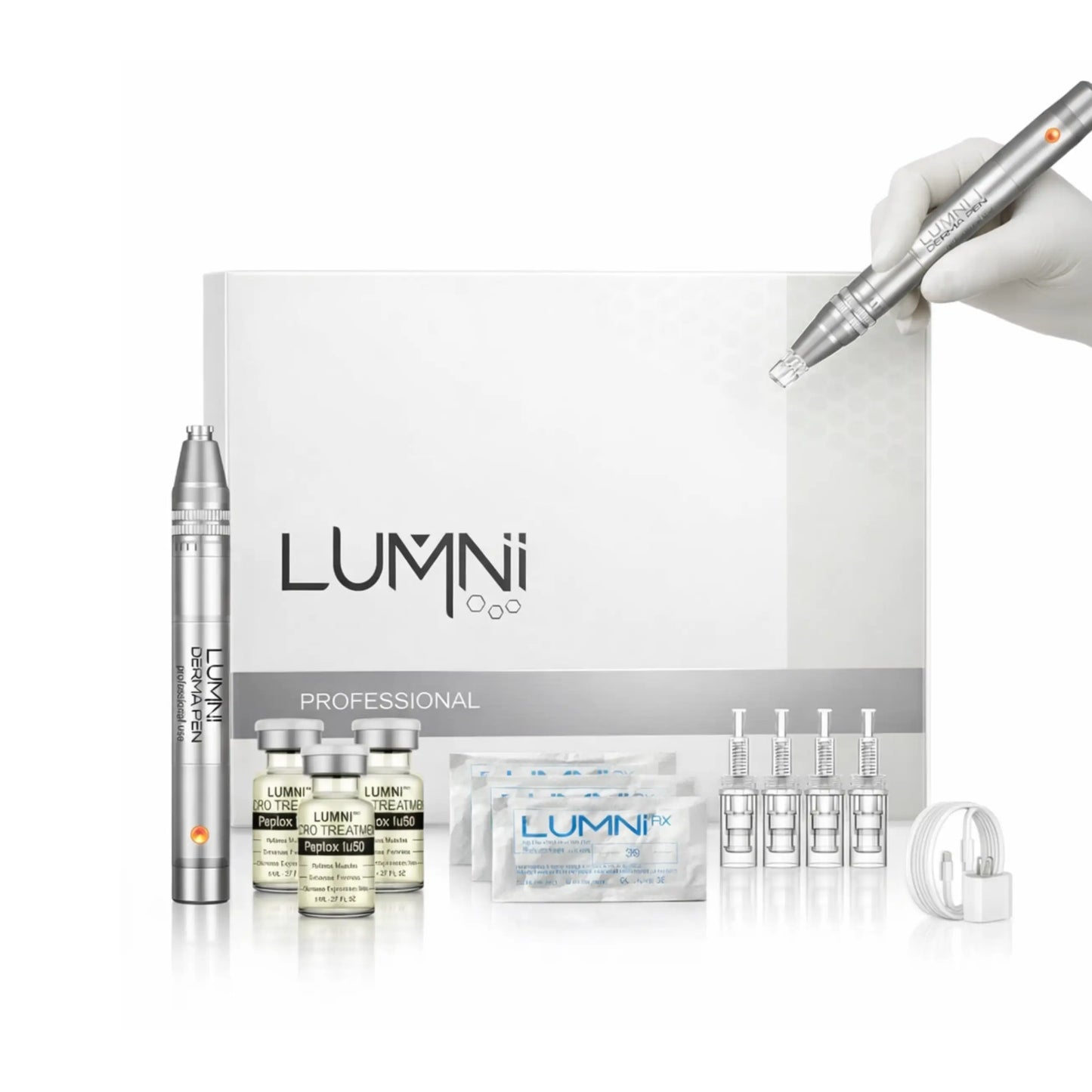 Professional Microneedling Pen at home kit with peptox serum