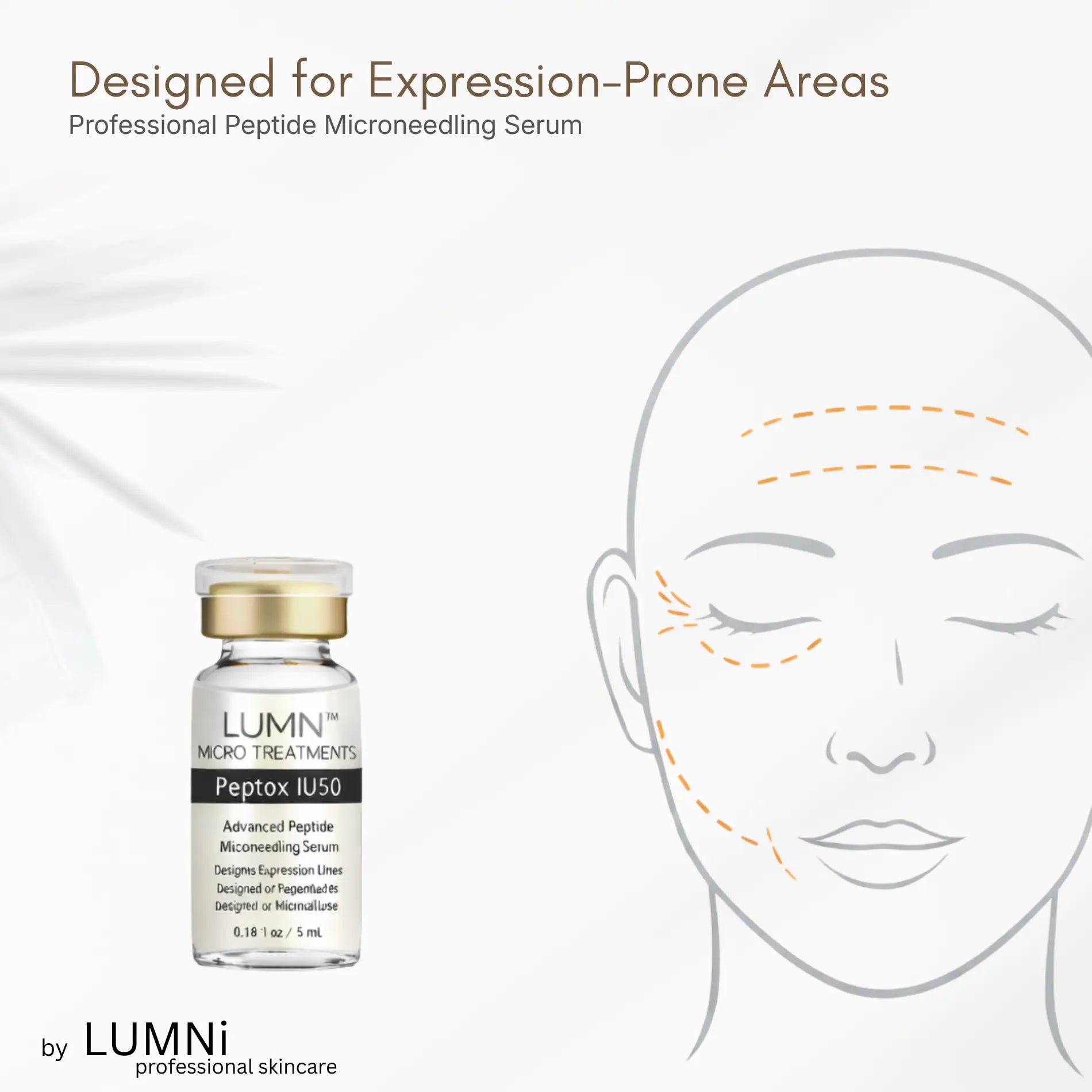 professional peptide microneedling serum Peptox IU50 designed for professional use to support anti-aging and address expression-prone areas