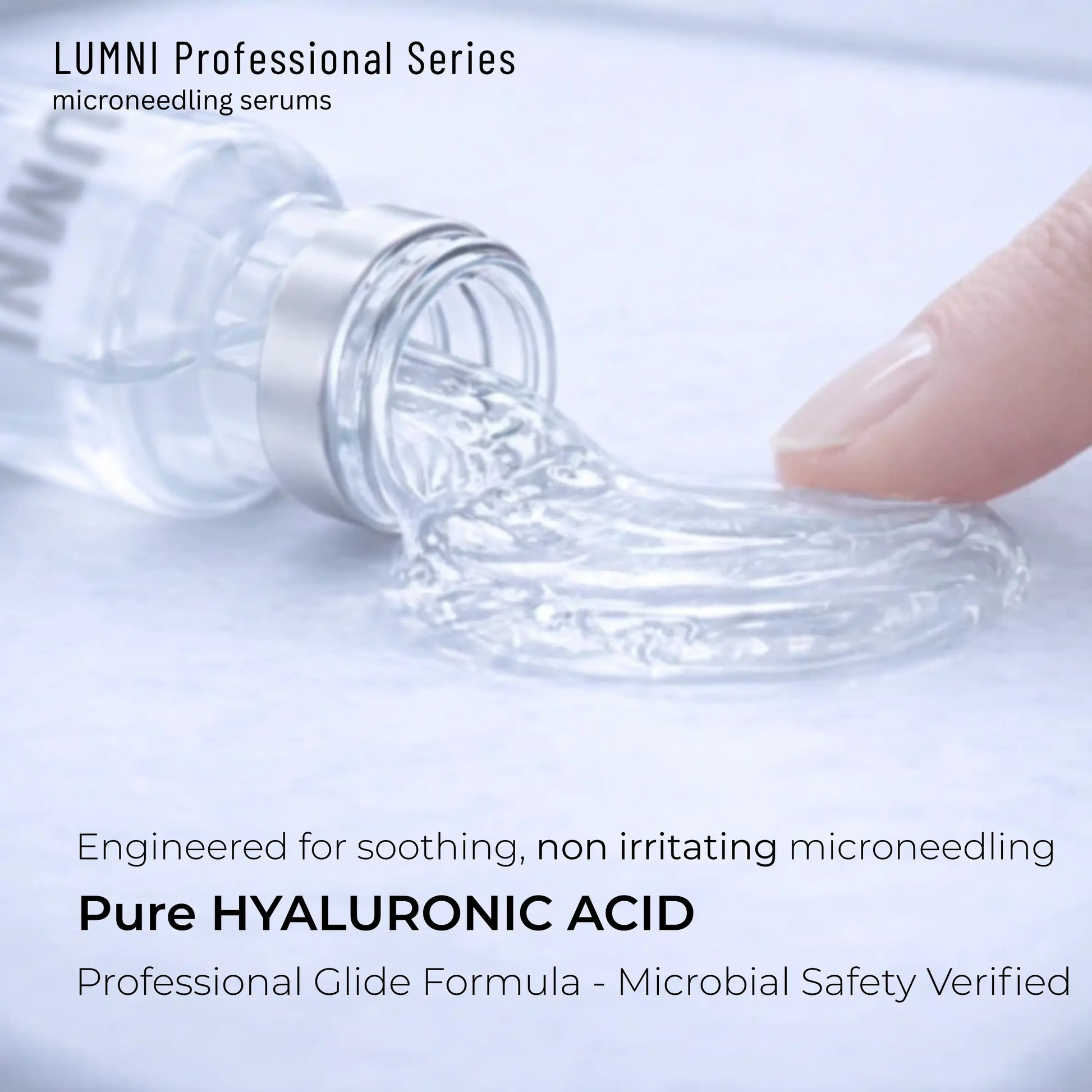 Sterile vial with pure hyaluroinc acid microneedling serum for glide